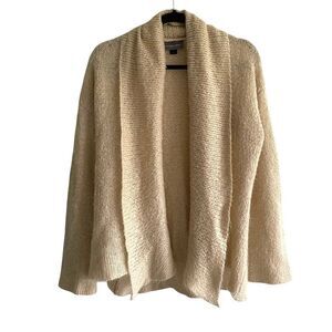 WOODEN SHIPS Paola Buendia Wool Mohair Open Front Cardigan Sweater Cream L